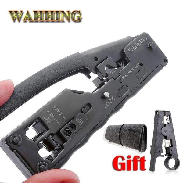 Planet Gates RJ45 Tool Network Crimper Crimping Tools For Cat7 Cat6 Cat5e Cat5 STP Plugs RJ45 Connector Cables Multifunctio Crimp Metal Clip