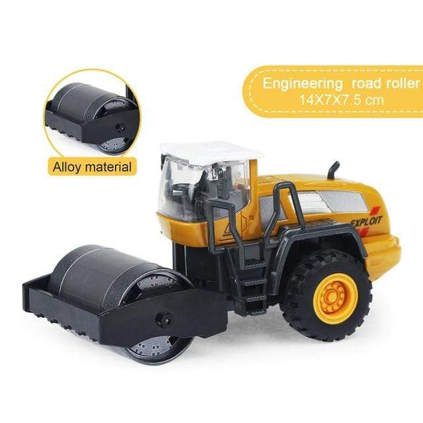 Planet Gates Road roller Alloy Engineering Vehicle Dump Truck Excavator Assembly Diecast Model Simulation Construction Cars Toys for Boys Children Gifts