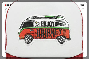 Planet Gates Road Trip Cap Enjoy Drive Tour Trucker Cap Car Journey Vacation Mesh Cap Hip Hop Summer Hat Caps for Men Family Journey