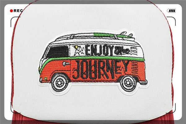 Planet Gates Road Trip Cap Enjoy Drive Tour Trucker Cap Car Journey Vacation Mesh Cap Hip Hop Summer Hat Caps for Men Family Journey