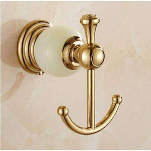 Planet Gates robe hook / China Brass & Jade Bathroom Accessory Set,Paper Holder,Towel Bar,Soap basket,towel rack,towel ring Toilet brush bathroom hardware set