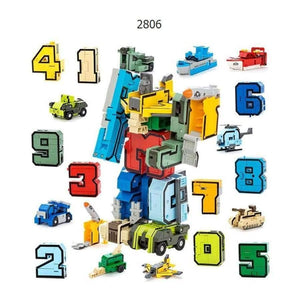 Planet Gates Robot Bricks 10 in 1 Creative Assembling Educational Action Figures Transformer Number Building Block Model Kids Toys gift