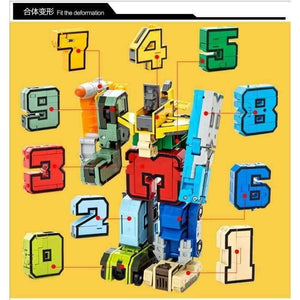 Planet Gates Robot Bricks 10 in 1 Creative Assembling Educational Action Figures Transformer Number Building Block Model Kids Toys gift