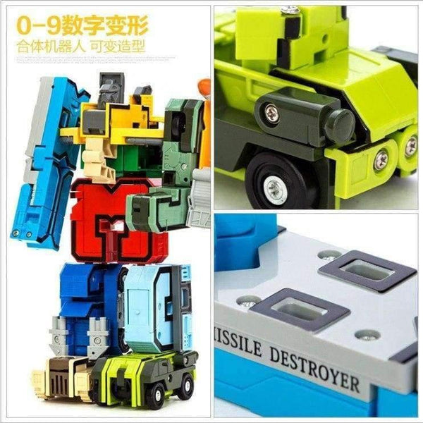 Planet Gates Robot Bricks 10 in 1 Creative Assembling Educational Action Figures Transformer Number Building Block Model Kids Toys gift