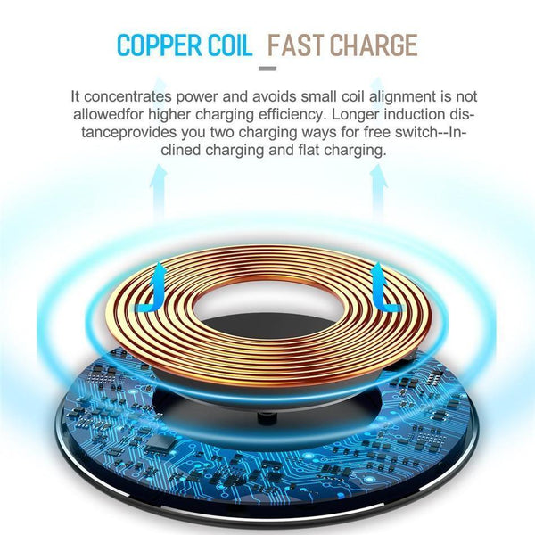 Planet Gates ROCK 10W Qi Wireless Charger for iPhone XS X XR XS MAX 8 Fast wireless Phone charger for Samsung Galaxy S9/8 Note 9 charging pad