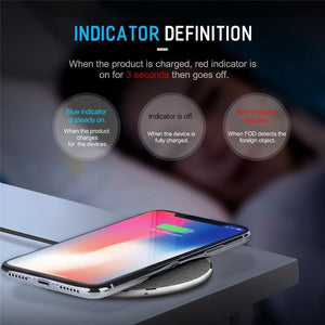 Planet Gates ROCK 10W Qi Wireless Charger for iPhone XS X XR XS MAX 8 Fast wireless Phone charger for Samsung Galaxy S9/8 Note 9 charging pad