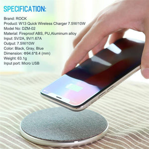 Planet Gates ROCK 10W Qi Wireless Charger for iPhone XS X XR XS MAX 8 Fast wireless Phone charger for Samsung Galaxy S9/8 Note 9 charging pad