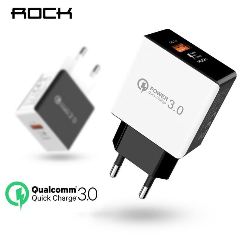 Planet Gates ROCK 18W Quick Charge QC 3.0 Phone Charger Travel Wall Adapter QC3.0 FCP Universal For Xiaomi iPhone Samsung Huawei EU Plug