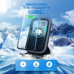 Planet Gates ROCK 7.5W/10W Qi Wireless Charger with Cooling Fan for iPhone XS MAX XR X Samsung Galaxy S9 8 Note 9 Fast Phone Charger Holder
