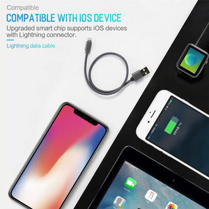 Planet Gates ROCK Cable For IPhone IOS 11 10 9 For Fast Charger Lighting to USB Cables Charging Cord 0.2M 1.0M 1.8M 3M 2.1A  For Mobile Phone