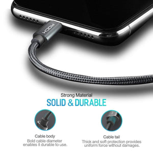 Planet Gates ROCK Cable For IPhone IOS 11 10 9 For Fast Charger Lighting to USB Cables Charging Cord 0.2M 1.0M 1.8M 3M 2.1A  For Mobile Phone