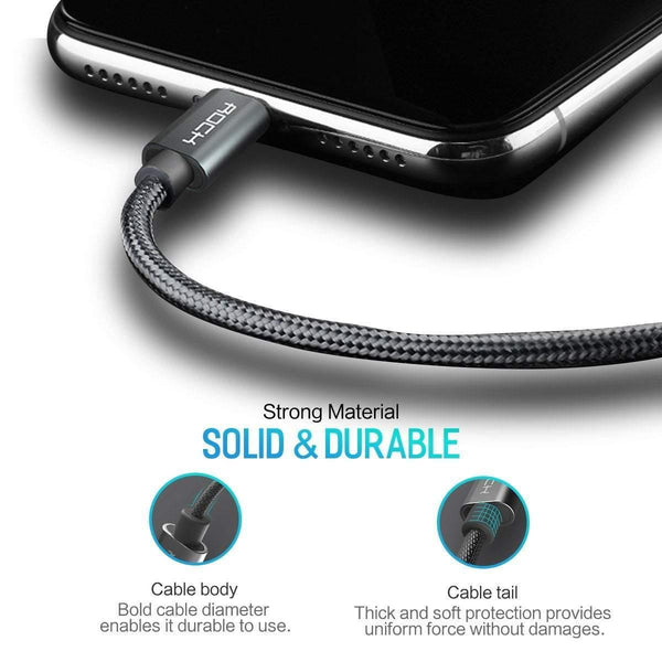 Planet Gates ROCK Cable For IPhone IOS 11 10 9 For Fast Charger Lighting to USB Cables Charging Cord 0.2M 1.0M 1.8M 3M 2.1A  For Mobile Phone