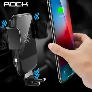 Planet Gates ROCK Car Mount Qi Wireless Charger for iPhone XS XR X 8 Fast Wireless Car Charger Phone Holder for Samsung Galaxy S9 Car Holder