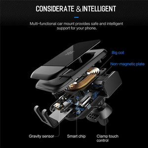 Planet Gates ROCK Car Mount Qi Wireless Charger for iPhone XS XR X 8 Fast Wireless Car Charger Phone Holder for Samsung Galaxy S9 Car Holder