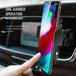 Planet Gates ROCK Car Mount Qi Wireless Charger for iPhone XS XR X 8 Fast Wireless Car Charger Phone Holder for Samsung Galaxy S9 Car Holder