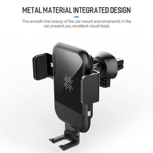 Planet Gates ROCK Car Mount Qi Wireless Charger for iPhone XS XR X 8 Fast Wireless Car Charger Phone Holder for Samsung Galaxy S9 Car Holder