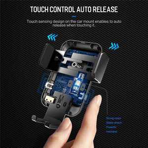 Planet Gates ROCK Car Mount Qi Wireless Charger for iPhone XS XR X 8 Fast Wireless Car Charger Phone Holder for Samsung Galaxy S9 Car Holder