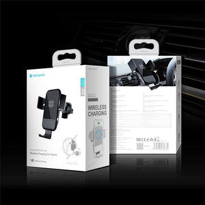 Planet Gates ROCK Car Mount Qi Wireless Charger for iPhone XS XR X 8 Fast Wireless Car Charger Phone Holder for Samsung Galaxy S9 Car Holder