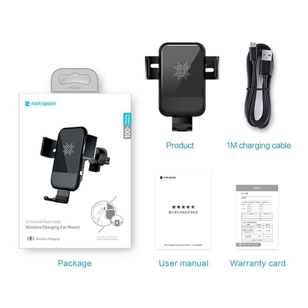 Planet Gates ROCK Car Mount Qi Wireless Charger for iPhone XS XR X 8 Fast Wireless Car Charger Phone Holder for Samsung Galaxy S9 Car Holder
