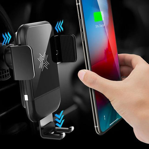 Planet Gates ROCK Car Mount Qi Wireless Charger for iPhone XS XR X 8 Fast Wireless Car Charger Phone Holder for Samsung Galaxy S9 Car Holder