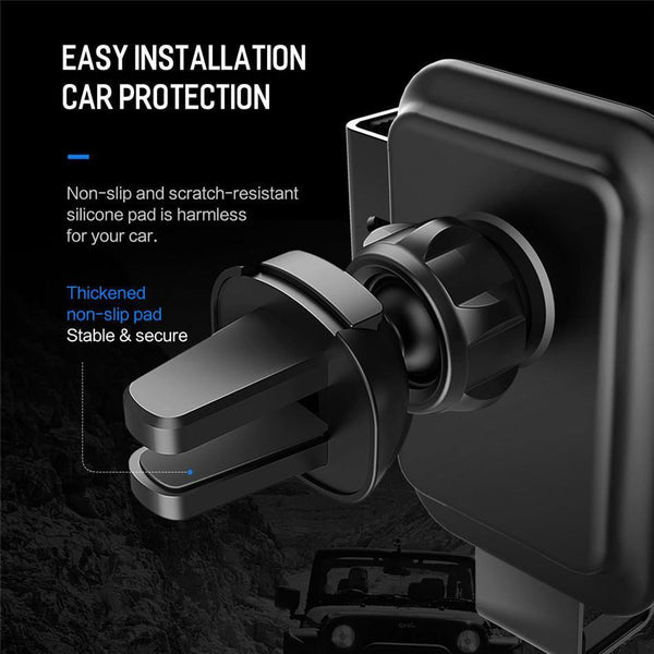 Planet Gates ROCK Car Mount Qi Wireless Charger for iPhone XS XR X 8 Fast Wireless Car Charger Phone Holder for Samsung Galaxy S9 Car Holder