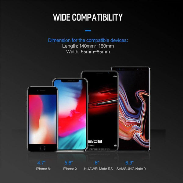 Planet Gates ROCK Car Mount Qi Wireless Charger for iPhone XS XR X 8 Fast Wireless Car Charger Phone Holder for Samsung Galaxy S9 Car Holder