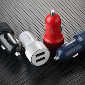 Planet Gates ROCK Car Phone Charger Dual USB Output 5V2.4A Fast Charging Mobile Phone Travel Adapter Cigar Lighter Car Phone USB Charger