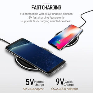 Planet Gates ROCK For iPhone Samsung Wireless Charger, 10W Desktop Smart Phone Qi Wireless Charger For iPhone X Galaxy S8 Note 8 WPC FOD