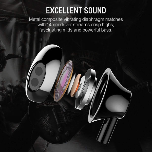 Planet Gates Rock In-Ear Earphone with Microphone for Xiaomi Huawei 3.5mm Metal Earphone Super Bass Headset with Mic Earbuds