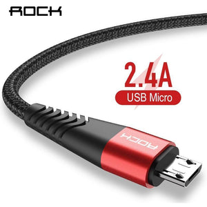 Planet Gates ROCK Metal Micro USB Cable 2.4A for Samsung Xiaomi Redmi Note 5 Pro LG USB Nylon Braided Fast Charge Data Charging Phone Charger