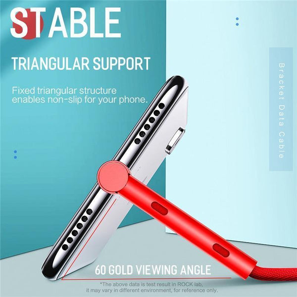 ROCK Metal USB Cable Holder for iPhone XS Max Charger USB Data Cable for iPhone X 8 7 6 6s Plus Charging Cable Phone Adapter - Planet Gates