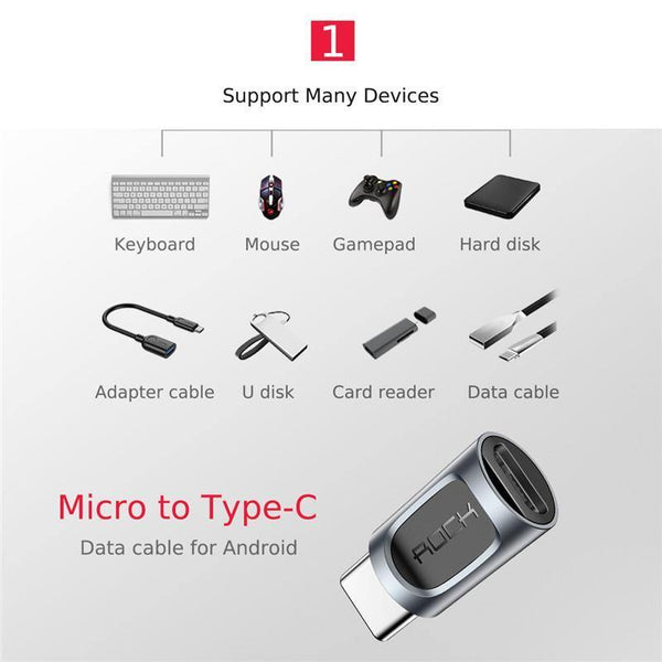 Planet Gates ROCK Micro USB Adapter USB-C 3.1 OTG Converter Type-c Switch for Android  Smartphone Charger Data Connector
