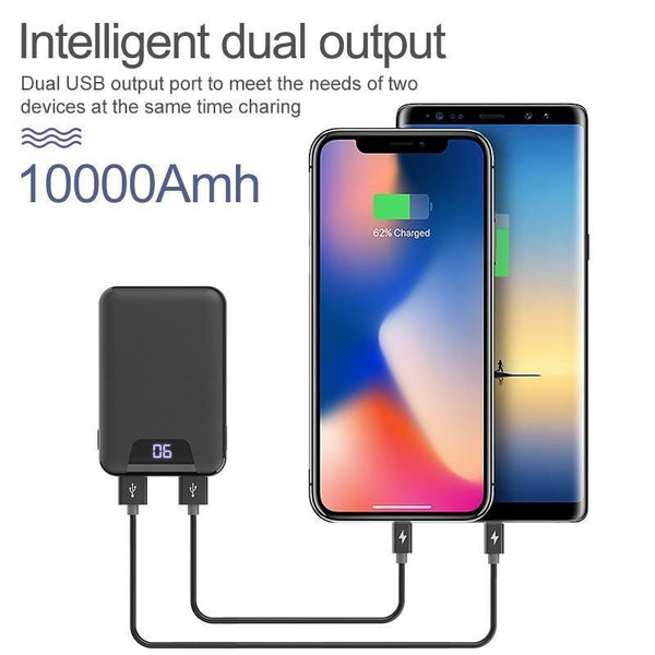 Planet Gates ROCK Mini 10000mAh Power Bank with Digital Display Dual USB External Battery PoverBank Powerbank for iphone XS Max Xiaomi