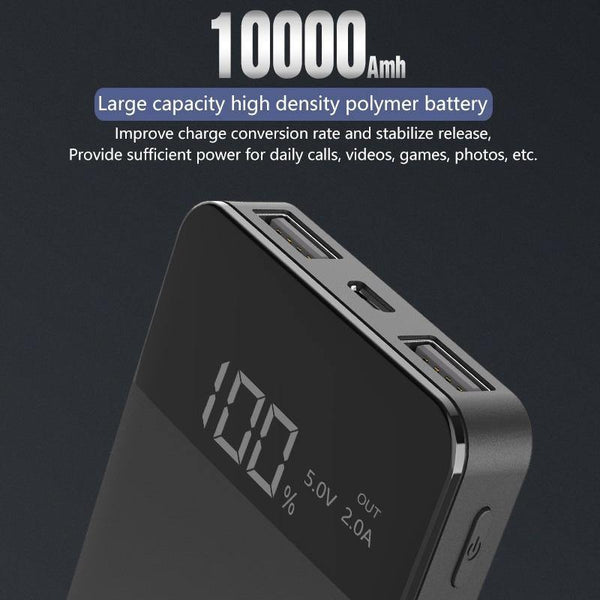 Planet Gates ROCK Mini 10000mAh Power Bank with Digital Display Dual USB External Battery PoverBank Powerbank for iphone XS Max Xiaomi