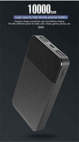 Planet Gates ROCK Mini 10000mAh Power Bank with Digital Display Dual USB External Battery PoverBank Powerbank for iphone XS Max Xiaomi