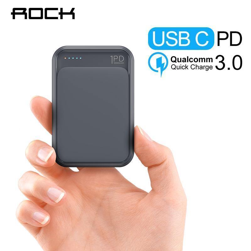 Planet Gates ROCK Mini Power Bank 10000mAh 18W USB C PD Fast Charging QC3.0 Quick Charge External Battery For iPhone Xs Max Samsung S9