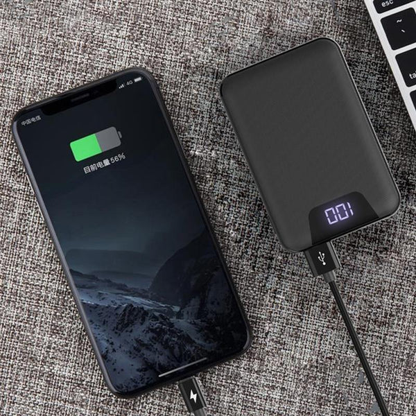 Planet Gates ROCK Mini Power Bank 10000mAh Dual USB Ports External Battery Powerbank with Digital Display for iphone XS Xiaomi PoverBank