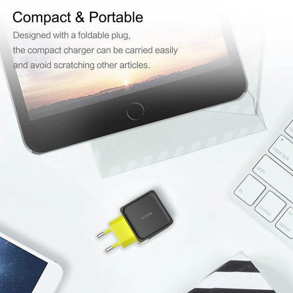 Planet Gates ROCK Mobile Phone Charger 5V1A 5V2.4A Universal Travel Phone USB Charger 2 USB Wall Charger for iPhone Adapter Clearance 49%