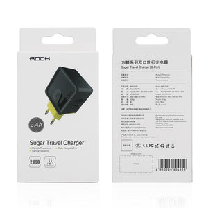 Planet Gates ROCK Mobile Phone Charger 5V1A 5V2.4A Universal Travel Phone USB Charger 2 USB Wall Charger for iPhone Adapter Clearance 49%