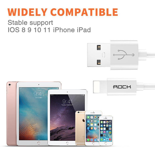 Planet Gates ROCK Mobile Phone USB Cables for iPhone 2.4A Faster Charger Cable for iPhone Charger Data Sync Cord for iPhone X iPad Mini more
