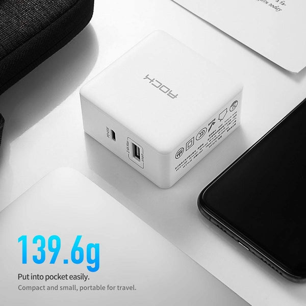 Planet Gates ROCK PD 45W Dual USB Charger Quick Charge US Plug for iPhone XS Max XR X 8 plus Type C USB PD Fast Travel Phone Charger