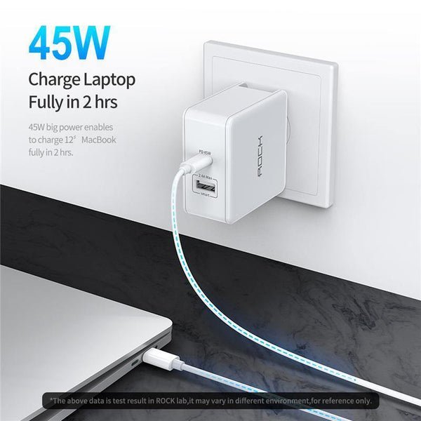 Planet Gates ROCK PD 45W Dual USB Charger Quick Charge US Plug for iPhone XS Max XR X 8 plus Type C USB PD Fast Travel Phone Charger