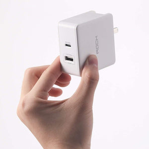 Planet Gates ROCK PD 45W Dual USB Charger Quick Charge US Plug for iPhone XS Max XR X 8 plus Type C USB PD Fast Travel Phone Charger