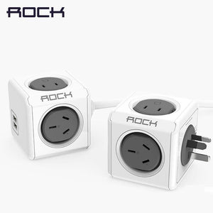 Planet Gates ROCK Phone Charger Four Power Plug Dual USB Port Charger Socket for iPhone/ Samsun Tablets with USB Cable