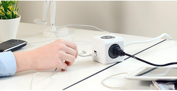 Planet Gates ROCK Phone Charger Four Power Plug Dual USB Port Charger Socket for iPhone/ Samsun Tablets with USB Cable