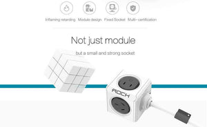 Planet Gates ROCK Phone Charger Four Power Plug Dual USB Port Charger Socket for iPhone/ Samsun Tablets with USB Cable