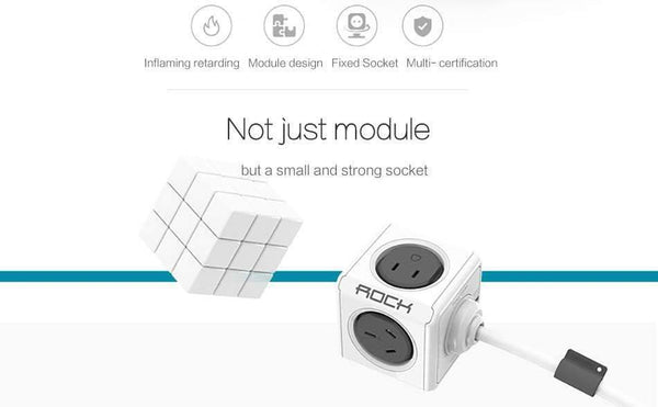 Planet Gates ROCK Phone Charger Four Power Plug Dual USB Port Charger Socket for iPhone/ Samsun Tablets with USB Cable