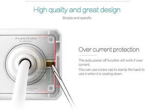 Planet Gates ROCK Phone Charger Four Power Plug Dual USB Port Charger Socket for iPhone/ Samsun Tablets with USB Cable