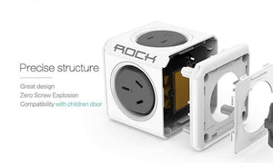 Planet Gates ROCK Phone Charger Four Power Plug Dual USB Port Charger Socket for iPhone/ Samsun Tablets with USB Cable