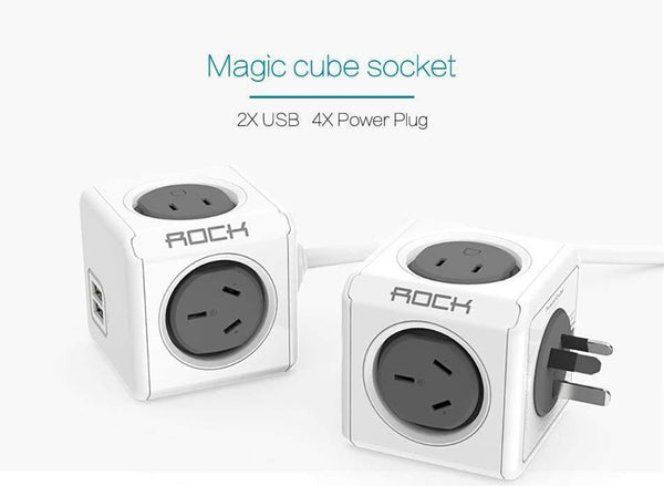 Planet Gates ROCK Phone Charger Four Power Plug Dual USB Port Charger Socket for iPhone/ Samsun Tablets with USB Cable